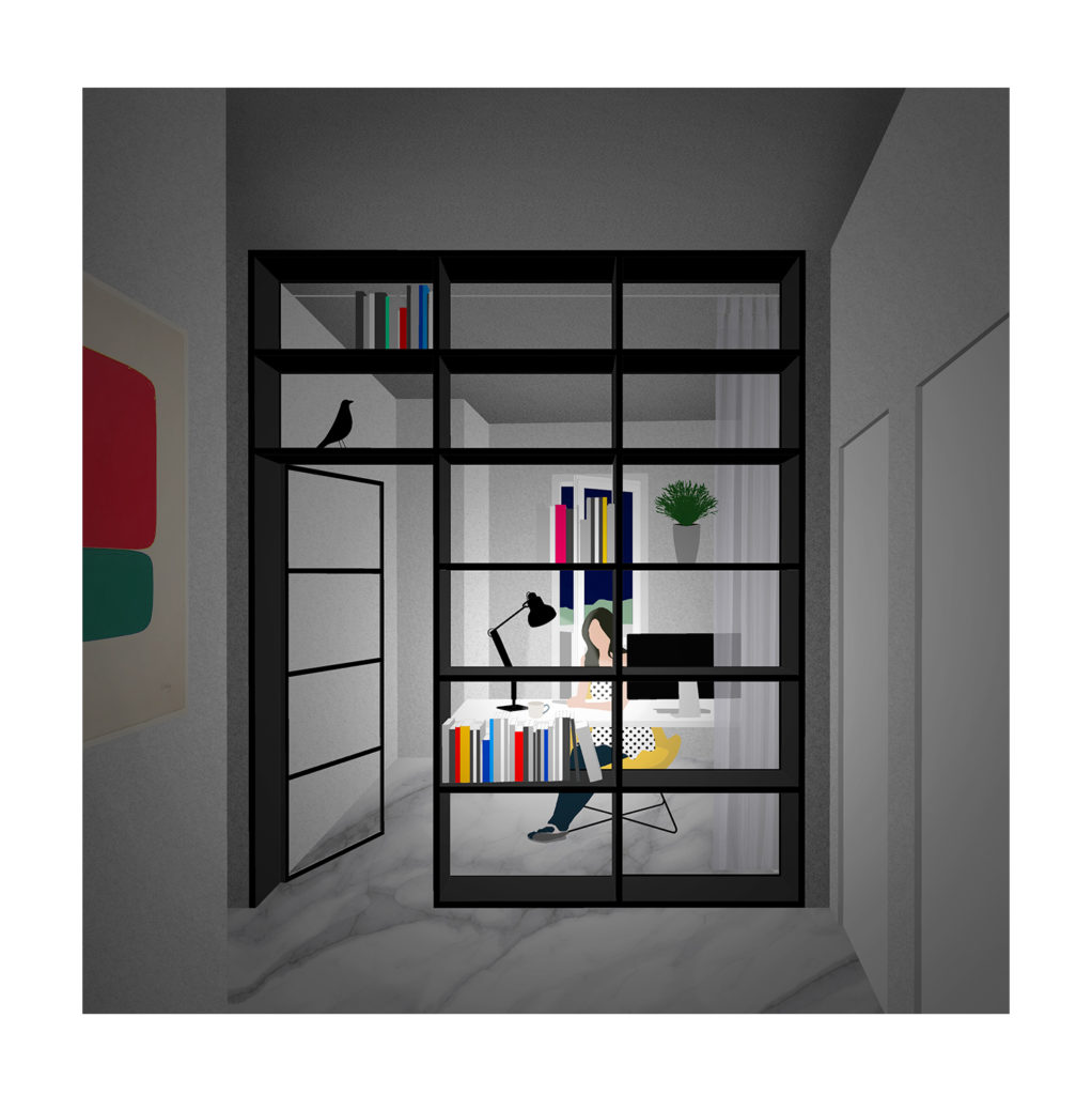Cinisello apartment interior collage study
