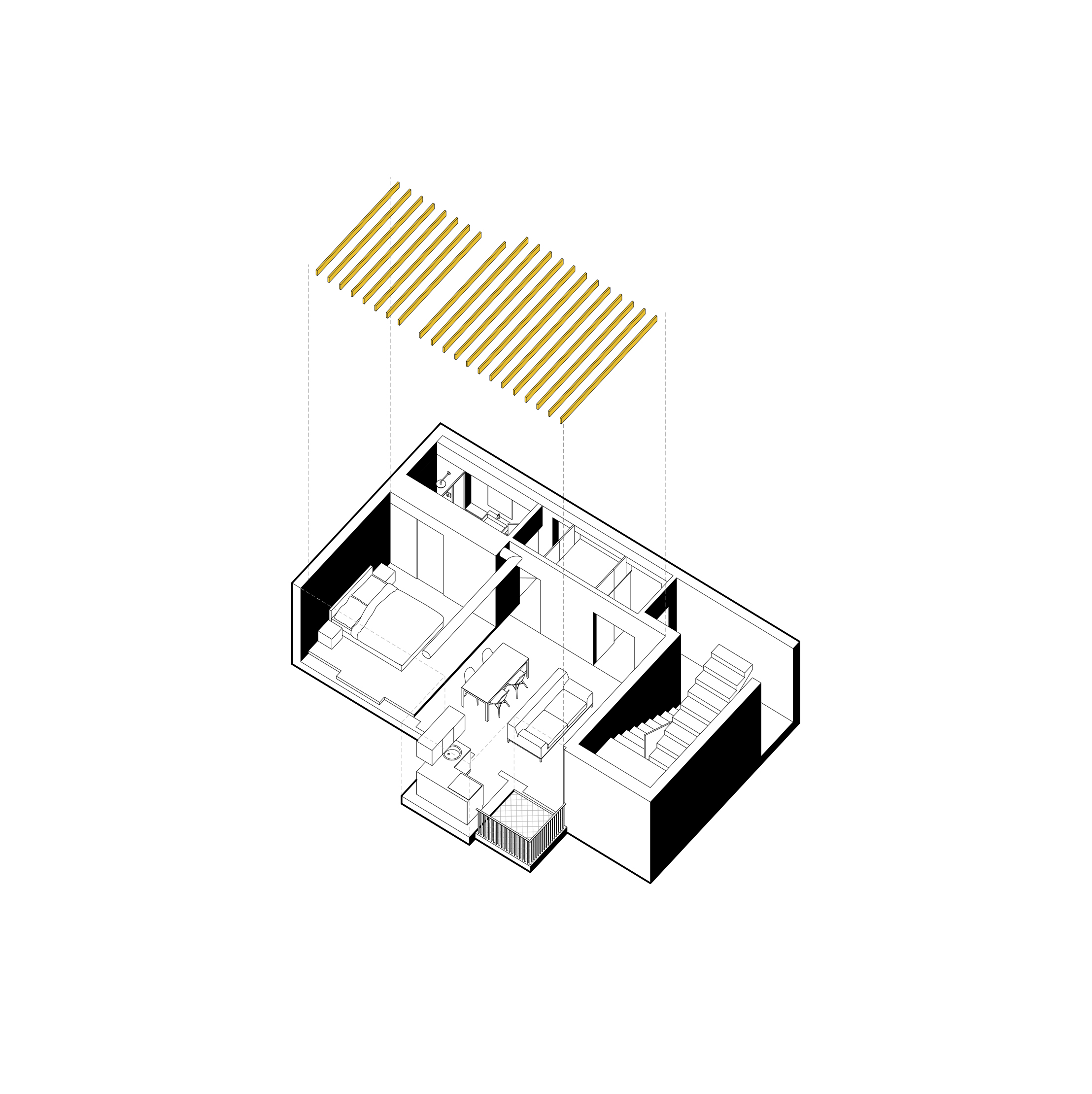 Via Costanza apartment axonometric