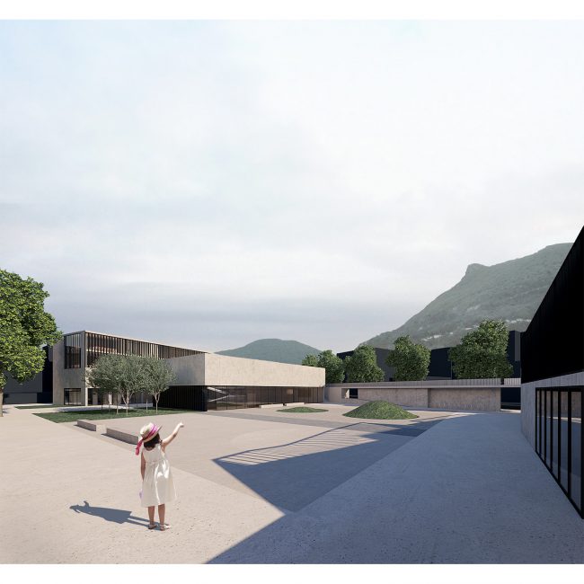 Lugano school piazza render